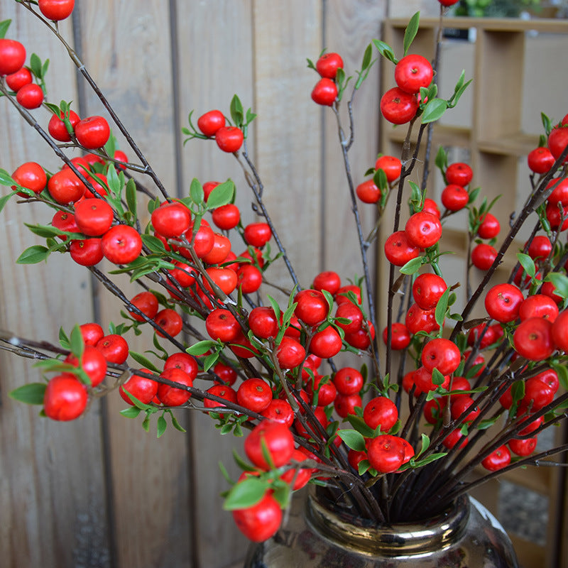 Künstliche Apfelbeeren, 71 cm, 22 Früchte, realistisch, 3 Farben – ideal für Hochzeiten, Herbstdekoration & Einzelhandel