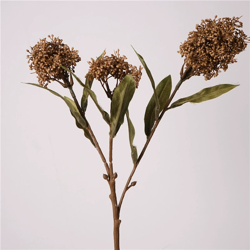 Kunstblumen Herbstfarben, 60 cm, 3 Blütenköpfe, realistisch – ideal für Hochzeiten, Wohnkultur & Café-Dekoration