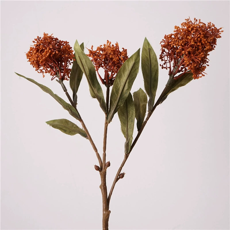 Kunstblumen Herbstfarben, 60 cm, 3 Blütenköpfe, realistisch – ideal für Hochzeiten, Wohnkultur & Café-Dekoration