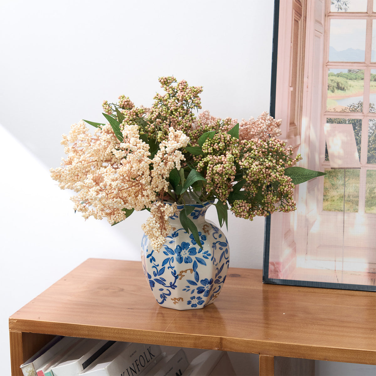 8er Set Künstliche Beeren-Zweige 40 cm, Realistische Deko-Stiele für Vase, DIY-Gestecke, Hochzeitsdeko, Herbst & Ganzjährige Dekoration