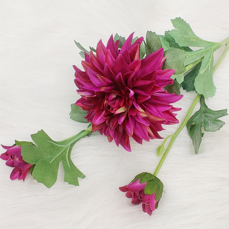 Dahlie Kunstblume 61 cm, Real Touch Seidenblume, naturgetreuer Dahlien-Stiel für hohe Vasen, Hochzeitsdeko, langlebige Dekoration