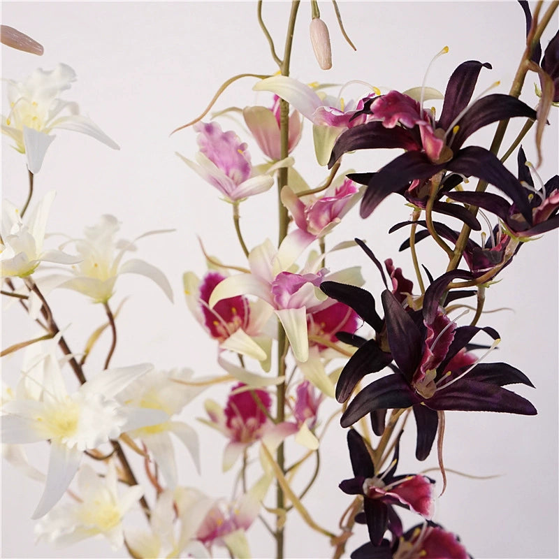 Australische Dendrobium Orchidee, 81 cm, täuschend echt, perfekte Tischdekoration, Zuhause, Hochzeit, Café, Restaurant