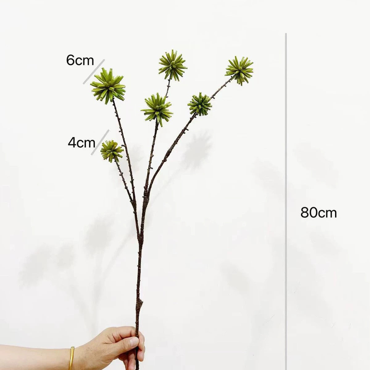 Künstlicher Fruchtzweig 80 cm, Deko-Zweig mit 6 realistischen Früchten, langlebige Kunstpflanze für Vase, Floristik, Hochzeit & Gastronomie