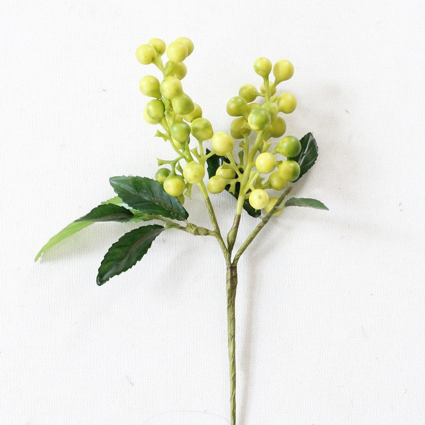 Künstliche Beeren Zweig 23cm, Täuschend Echte Deko Beeren, Kurzer Stiel für Vase, Gestecke, Herbstdeko, Hochzeit, Floristikbedarf