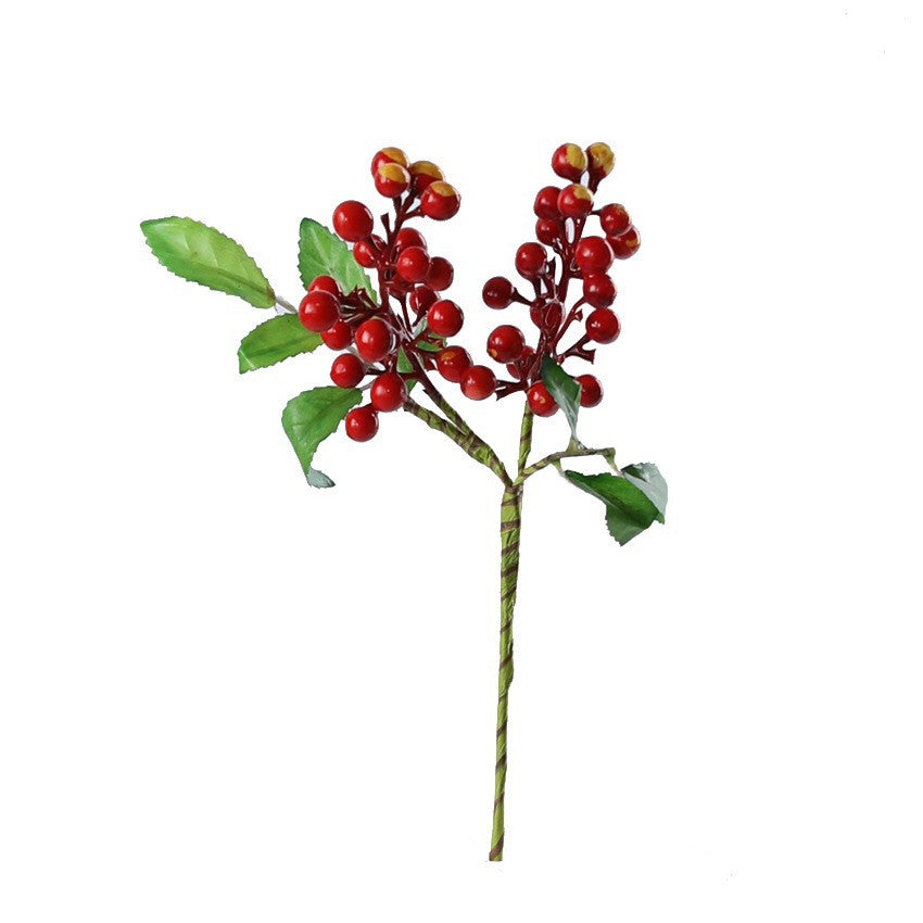 Künstliche Beeren Zweig 23cm, Täuschend Echte Deko Beeren, Kurzer Stiel für Vase, Gestecke, Herbstdeko, Hochzeit, Floristikbedarf