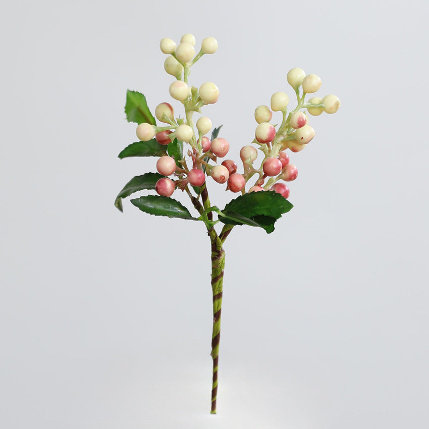 Künstliche Beeren Zweig 23cm, Täuschend Echte Deko Beeren, Kurzer Stiel für Vase, Gestecke, Herbstdeko, Hochzeit, Floristikbedarf