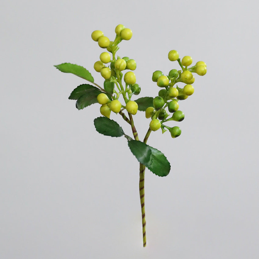 Künstliche Beeren Zweig 23cm, Täuschend Echte Deko Beeren, Kurzer Stiel für Vase, Gestecke, Herbstdeko, Hochzeit, Floristikbedarf