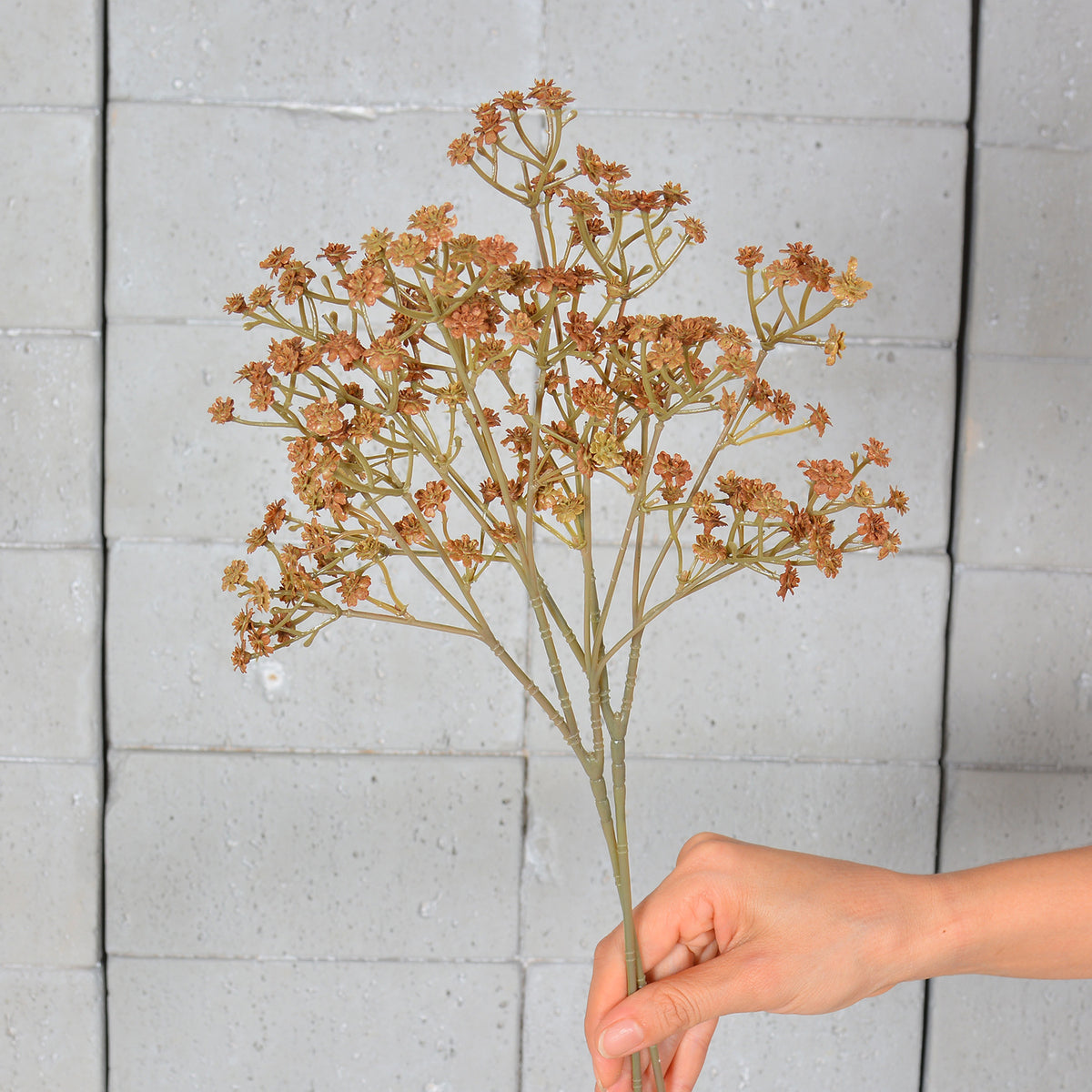 Schleierkraut Künstlich 3er Set, 52 cm Kunstblumen in Herbstfarben, Naturgetreue Haptik für Vintage Deko, Hochzeit & Gestecke