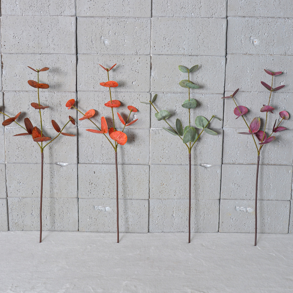 Eukalyptuszweige künstlich 2er Set (50 cm), Real-Touch Rundblatt-Eukalyptus, Grüne Deko Zweige für Vase, Hochzeit, Floristik & Gewerbe