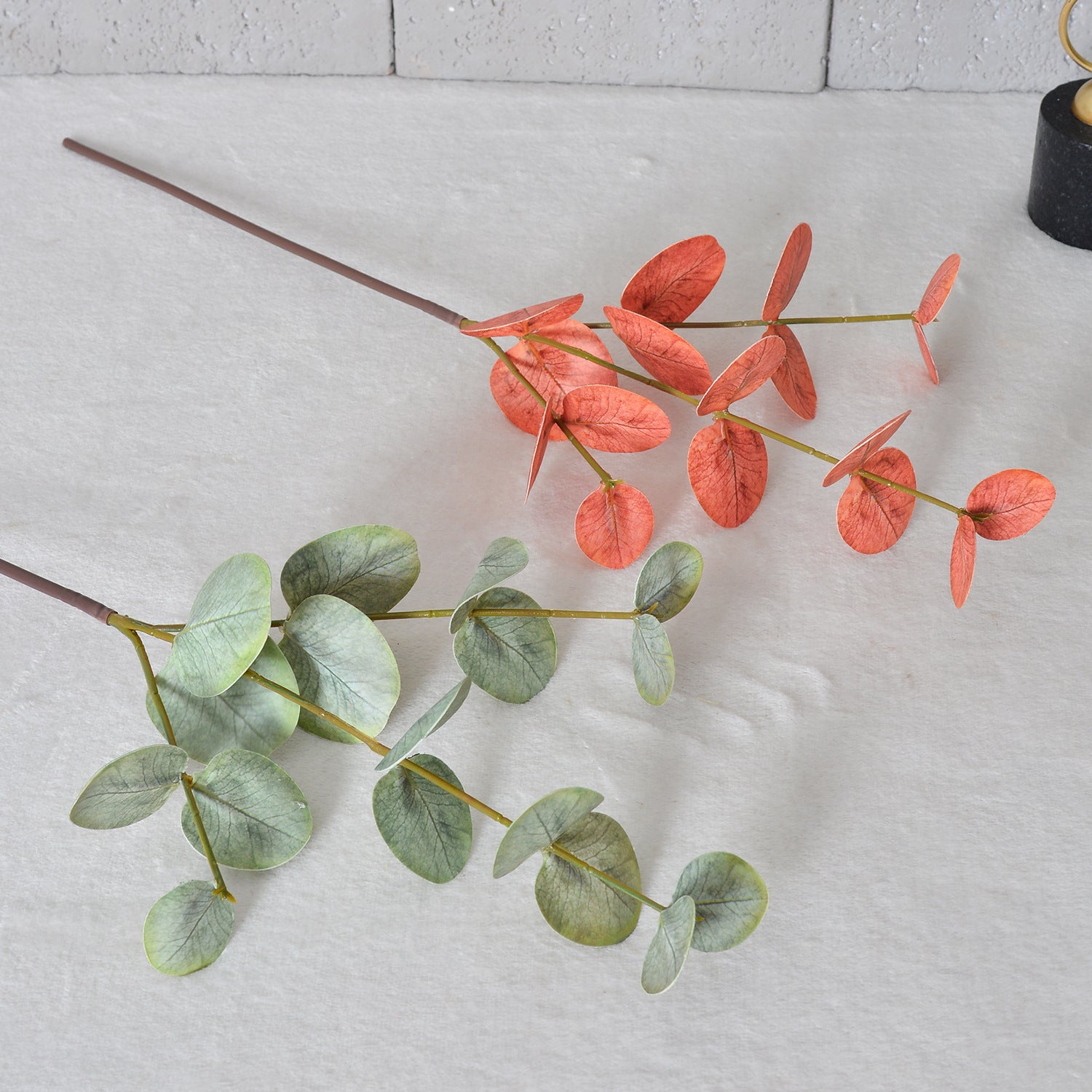 Eukalyptuszweige künstlich 2er Set (50 cm), Real-Touch Rundblatt-Eukalyptus, Grüne Deko Zweige für Vase, Hochzeit, Floristik & Gewerbe