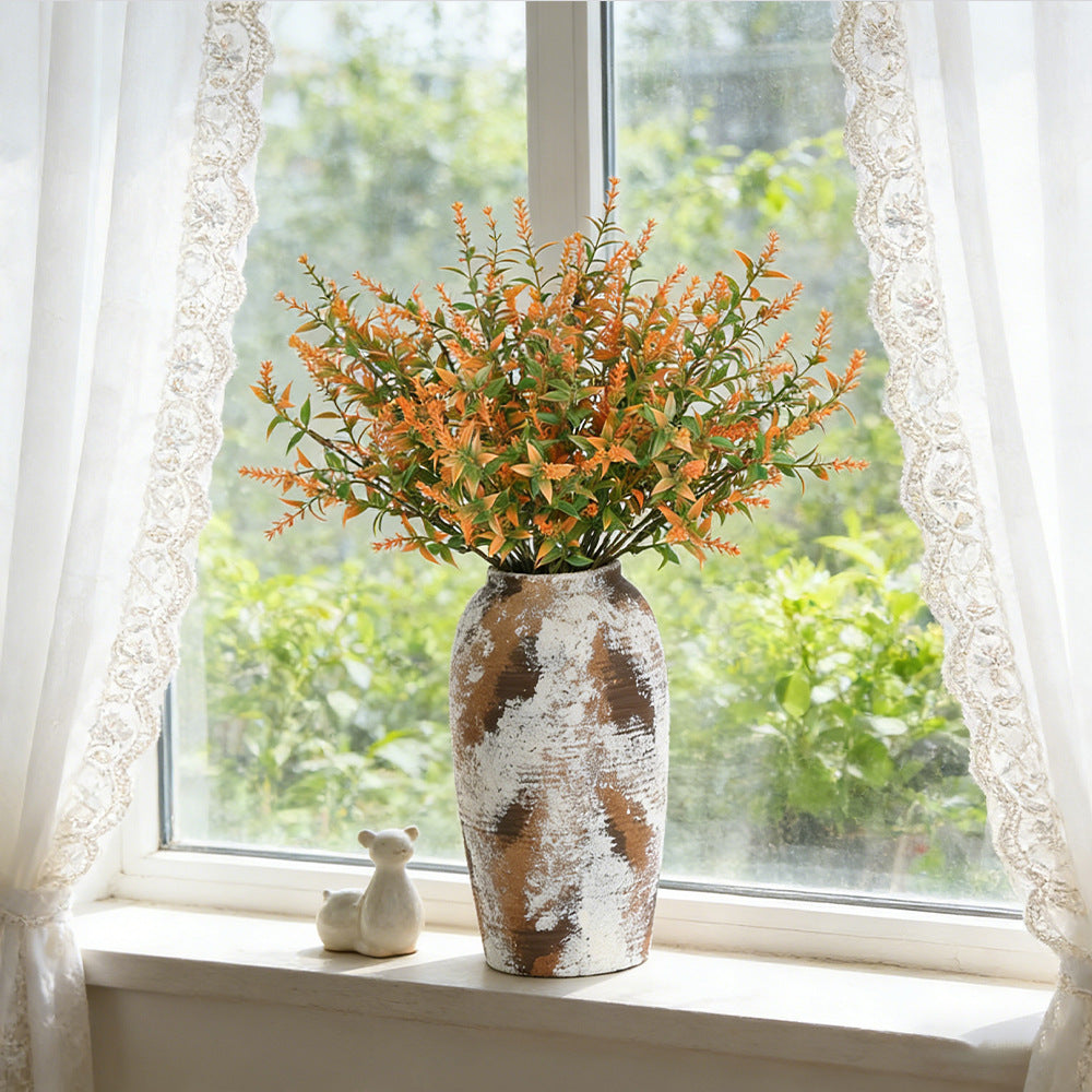 Künstlicher Lavendel 12er Set, 34 cm Herbstlicher Deko Lavendelstrauß, Realistische Kunstblumen für Vase, Hochzeit, Gastronomie & Grabschmuck