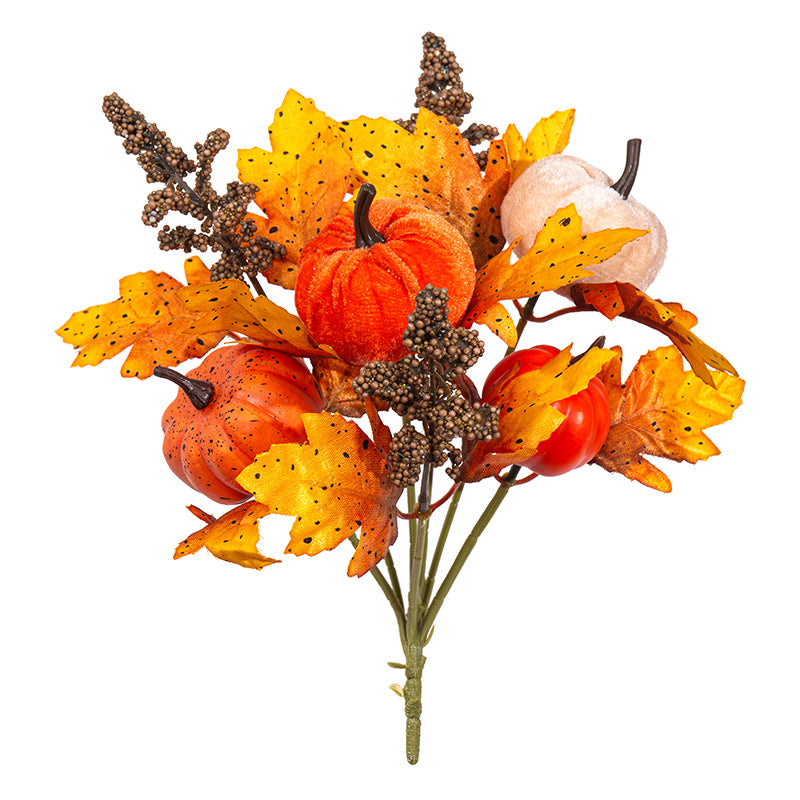 Herbstliche Kunstblumenstrauß 30cm, Realistisch, Mit Ahornblättern und Sonnenblumen, Perfekt für Hochzeiten, Café-Dekoration, Trauerfeiern