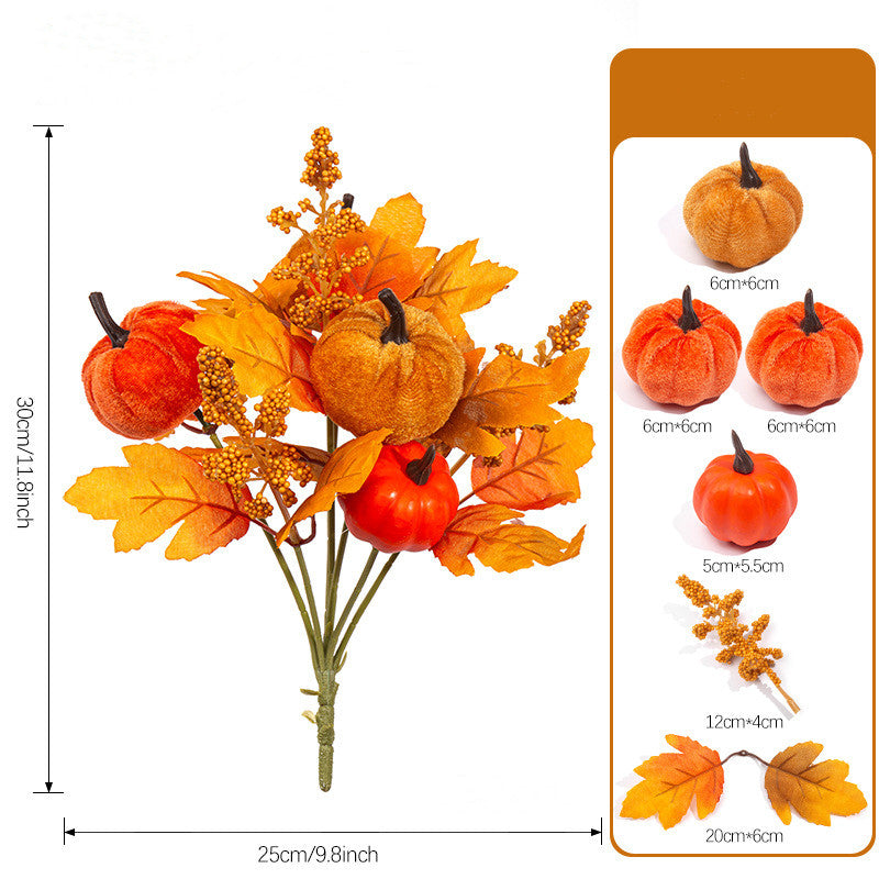 Herbstliche Kunstblumenstrauß 30cm, Realistisch, Mit Ahornblättern und Sonnenblumen, Perfekt für Hochzeiten, Café-Dekoration, Trauerfeiern