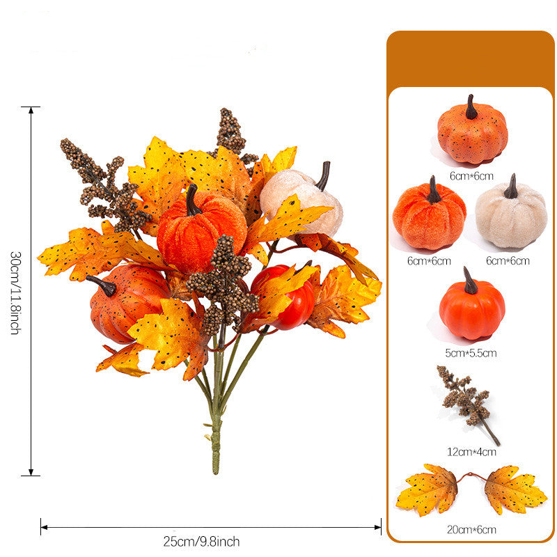 Herbstliche Kunstblumenstrauß 30cm, Realistisch, Mit Ahornblättern und Sonnenblumen, Perfekt für Hochzeiten, Café-Dekoration, Trauerfeiern