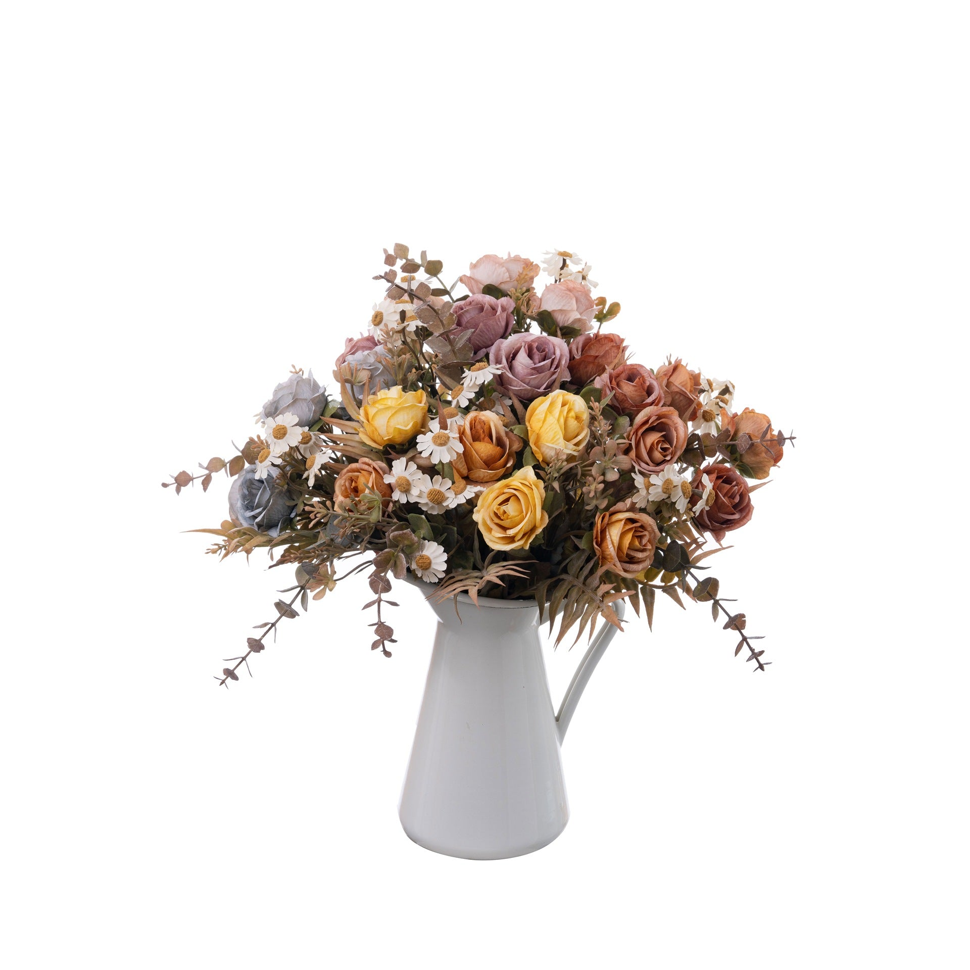 6 Kopf Kunstrosen Bouquet 33 cm, realistische Optik, ideal für Hochzeiten, Wohnraumdekoration, Cafés und Geschäfte