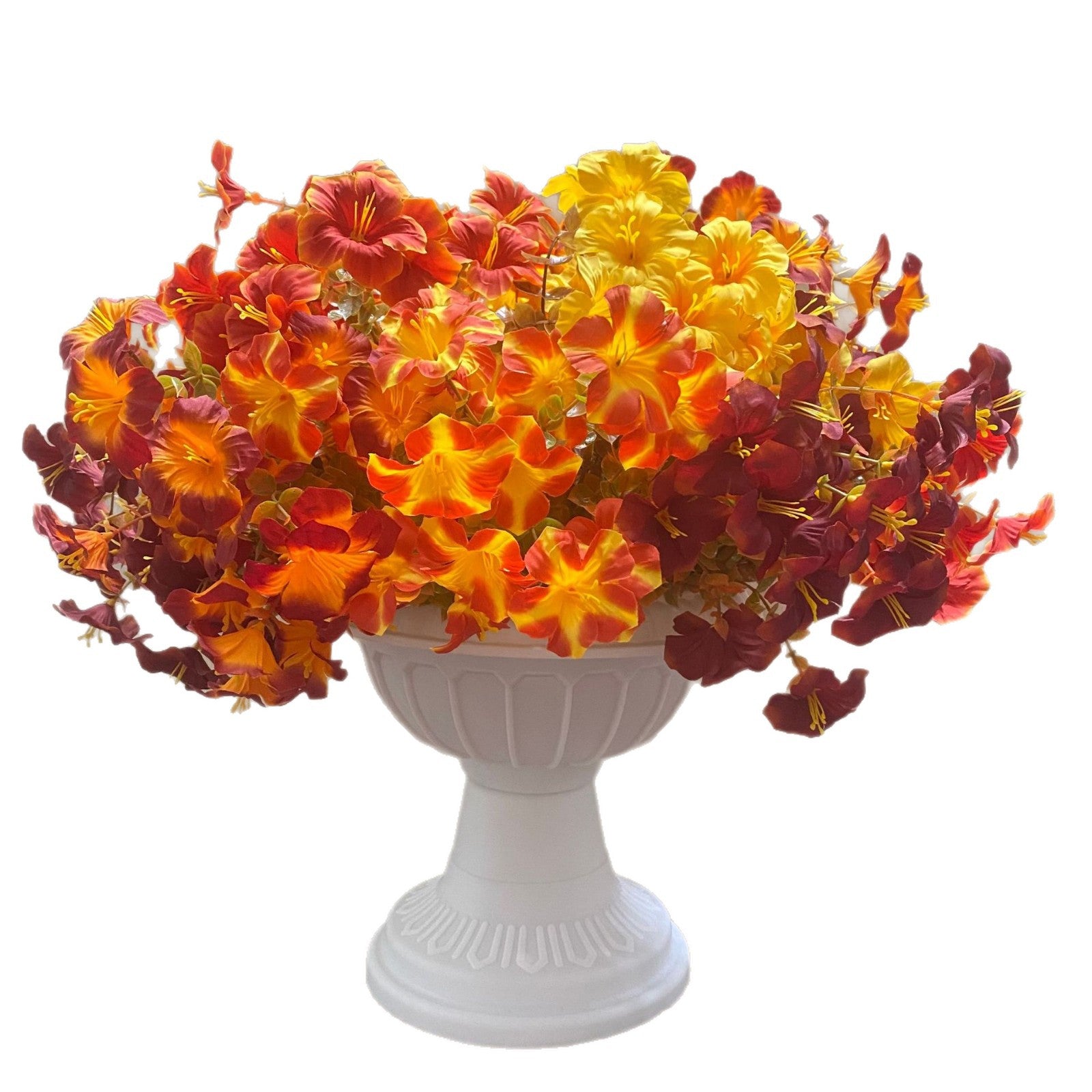 Herbstliche künstliche Prunkwinde, 36 cm, 7 Blüten, 2 Stück, Hochzeit, Außendekoration, Herbstdekoration, Vasenarrangement