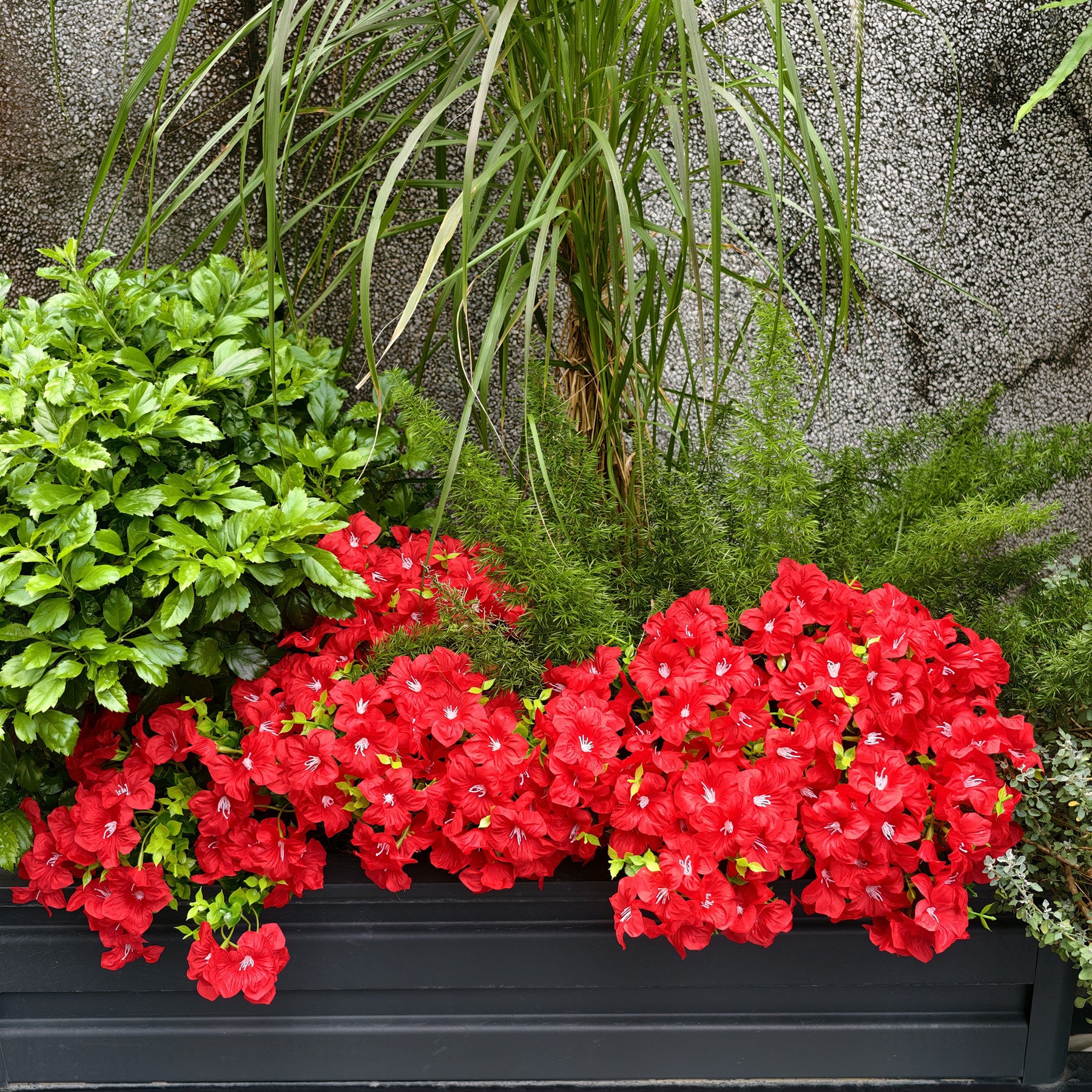 Kunstblumen wie Echt, 9 Bündel Künstliche Blumen Balkonpflanzen Outdoor Wetterfest, Fake Blumenstrauß UV-beständig Frühlingsdeko Gefälschte Blumen Deko Frühling für Innen Draußen Balkon