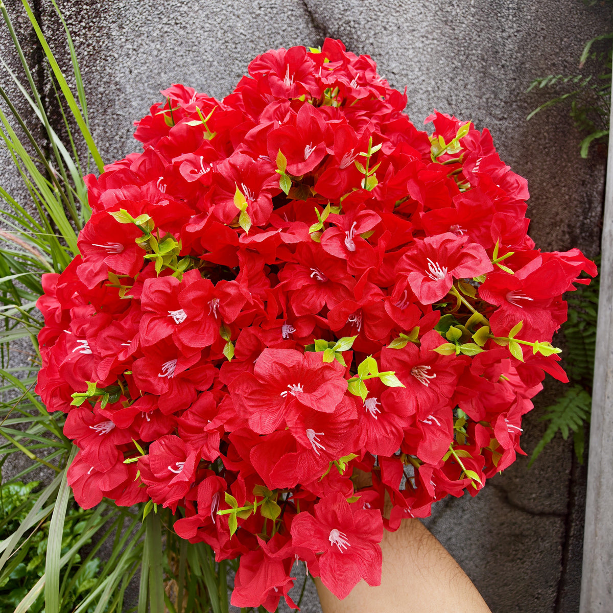 Kunstblumen wie Echt, 9 Bündel Künstliche Blumen Balkonpflanzen Outdoor Wetterfest, Fake Blumenstrauß UV-beständig Frühlingsdeko Gefälschte Blumen Deko Frühling für Innen Draußen Balkon
