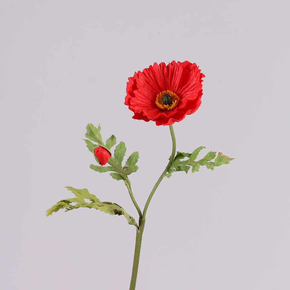 Künstliche Mohnblume 60 cm, Täuschend Echte Seidenblume mit Realistischer Haptik, Dekoblume für Vase, Hochzeit, Gestecke & Gewerbe, 9 Farben
