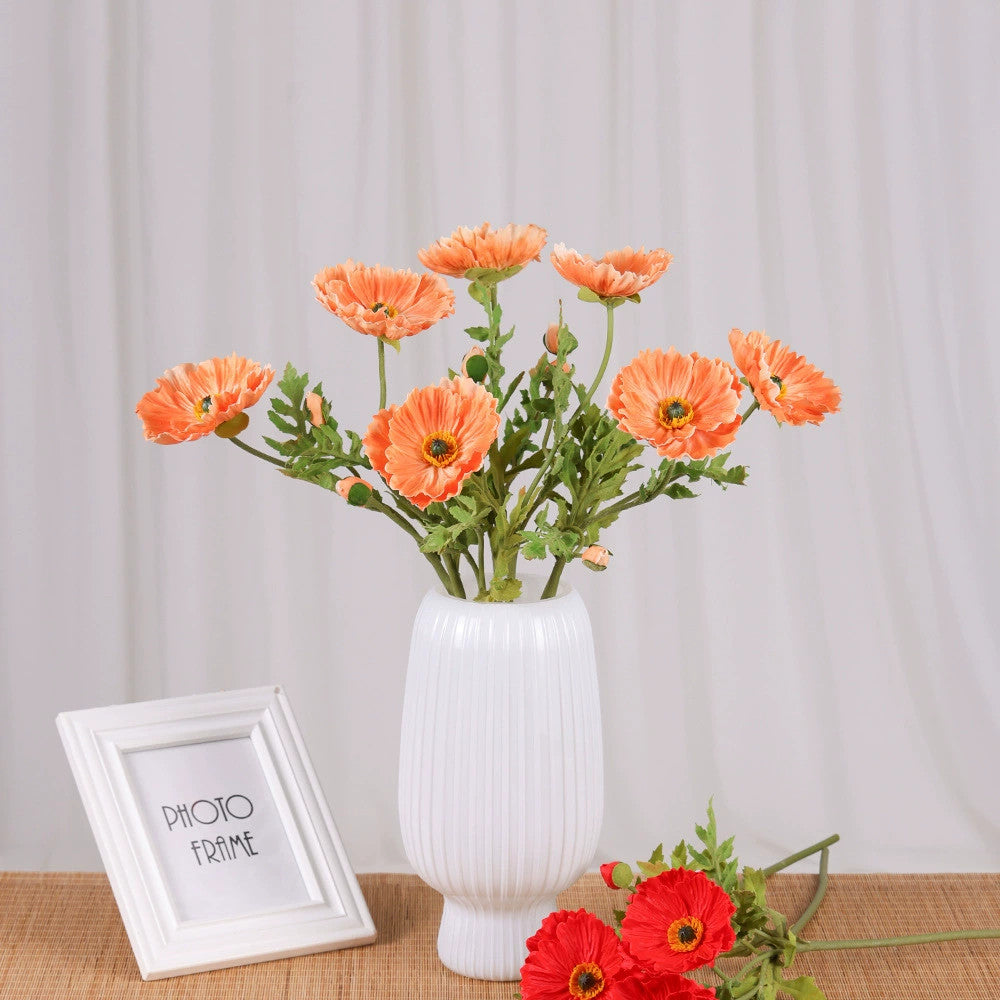 Künstliche Mohnblume 60 cm, Täuschend Echte Seidenblume mit Realistischer Haptik, Dekoblume für Vase, Hochzeit, Gestecke & Gewerbe, 9 Farben