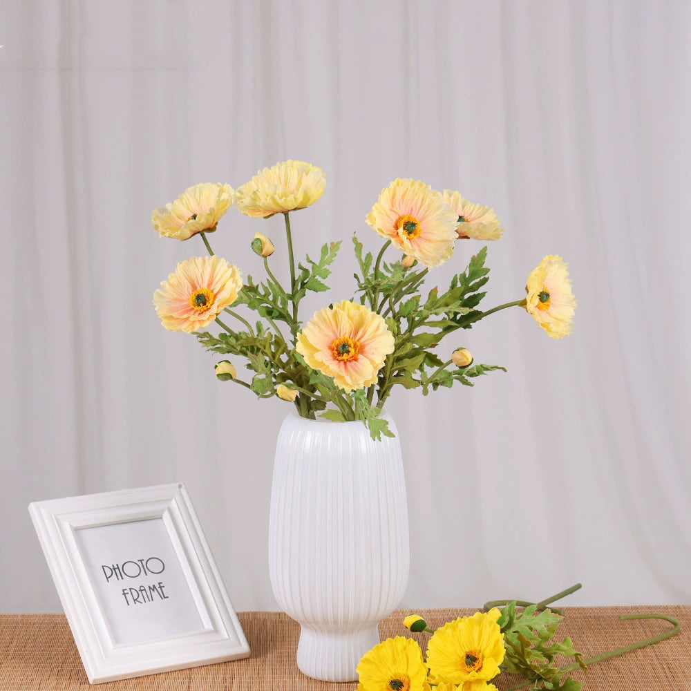 Künstliche Mohnblume 60 cm, Täuschend Echte Seidenblume mit Realistischer Haptik, Dekoblume für Vase, Hochzeit, Gestecke & Gewerbe, 9 Farben