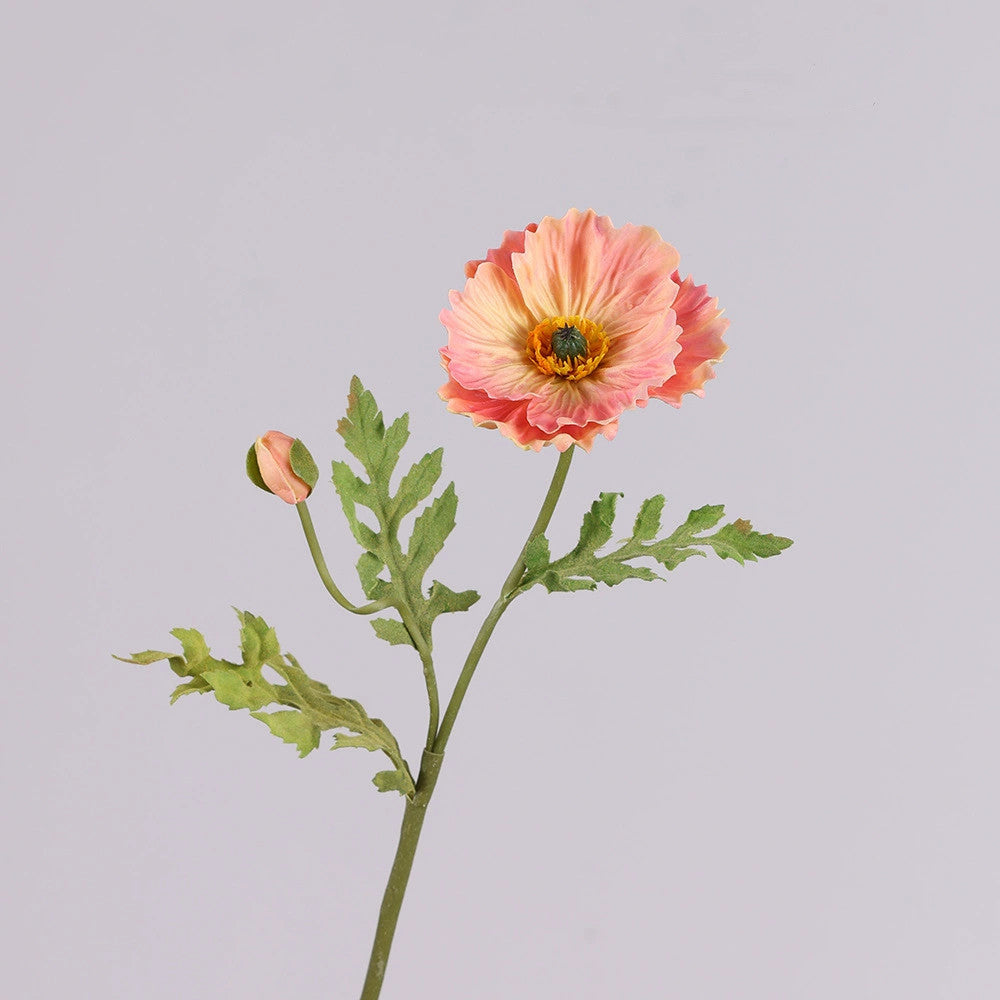 Künstliche Mohnblume 60 cm, Täuschend Echte Seidenblume mit Realistischer Haptik, Dekoblume für Vase, Hochzeit, Gestecke & Gewerbe, 9 Farben