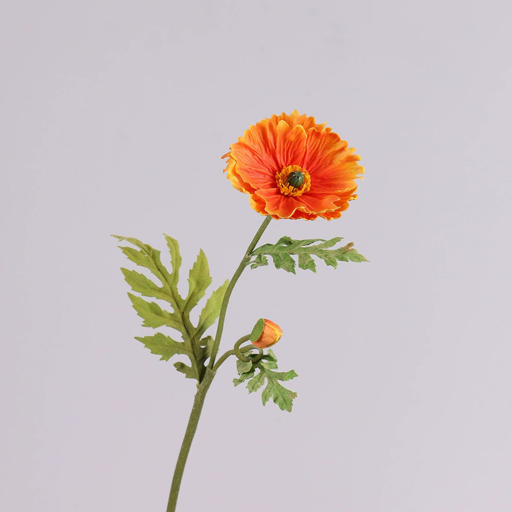 Künstliche Mohnblume 60 cm, Täuschend Echte Seidenblume mit Realistischer Haptik, Dekoblume für Vase, Hochzeit, Gestecke & Gewerbe, 9 Farben
