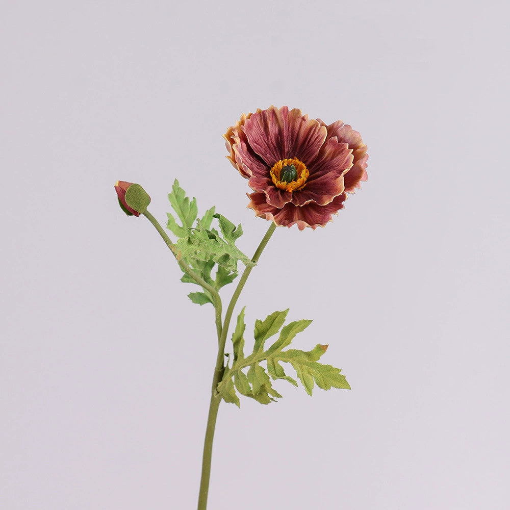 Künstliche Mohnblume 60 cm, Täuschend Echte Seidenblume mit Realistischer Haptik, Dekoblume für Vase, Hochzeit, Gestecke & Gewerbe, 9 Farben