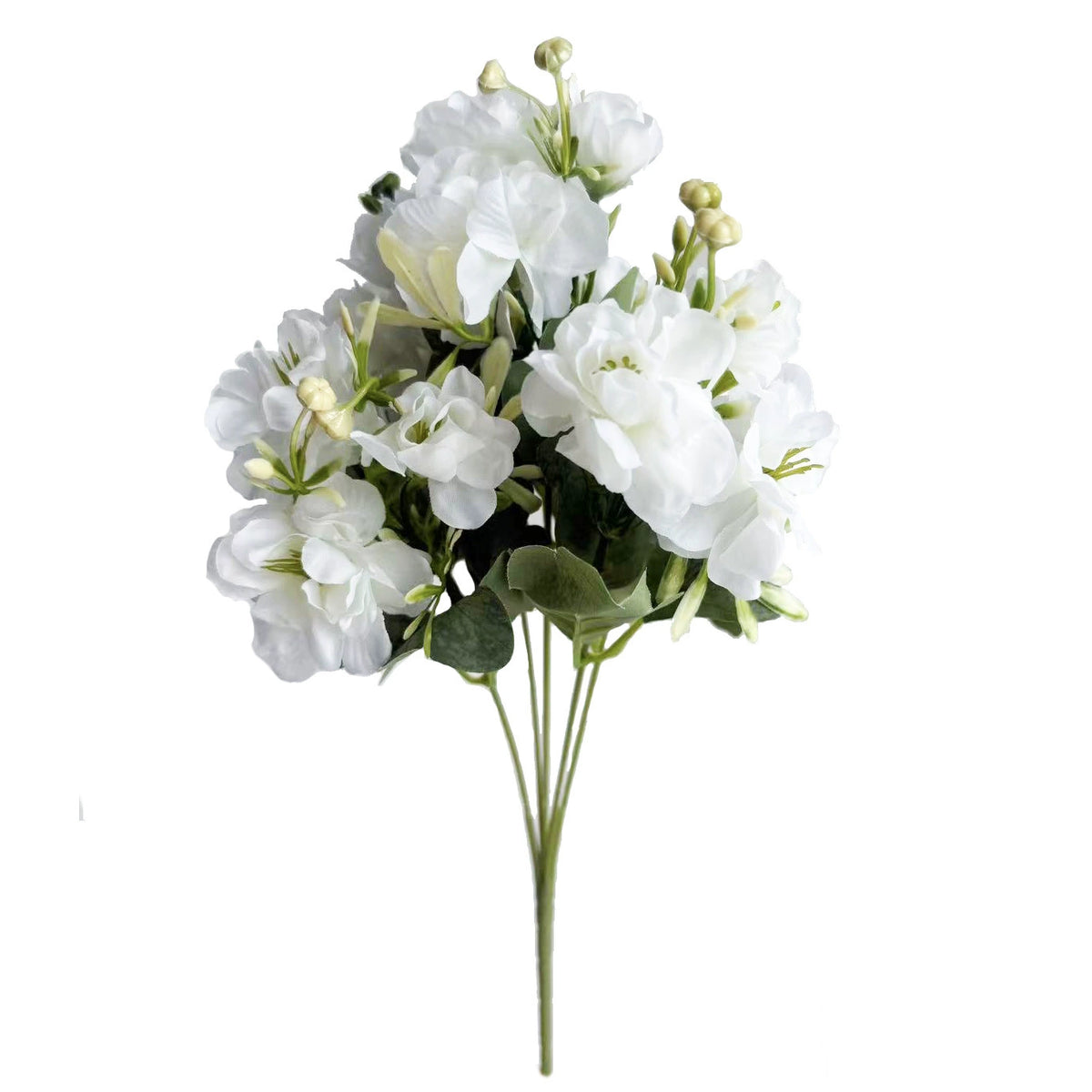 Kamelienzweig künstlich 37 cm, Hochwertige Kunstblume mit 15 Blütenköpfen, Naturgetreue Optik für Dekoration, Hochzeit, Floristik, Gestecke