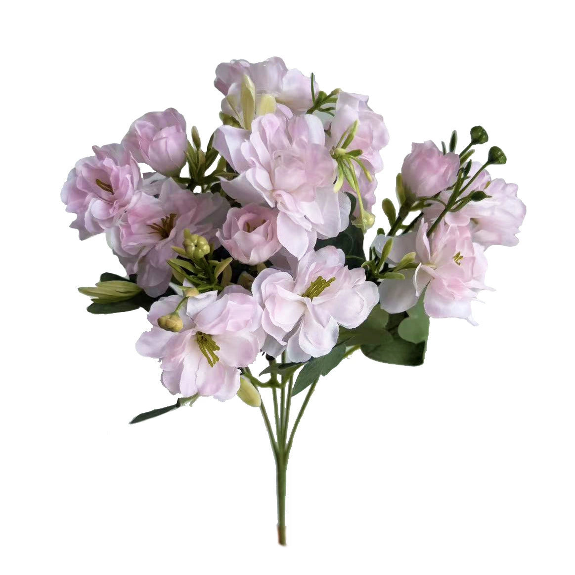 Kamelienzweig künstlich 37 cm, Hochwertige Kunstblume mit 15 Blütenköpfen, Naturgetreue Optik für Dekoration, Hochzeit, Floristik, Gestecke