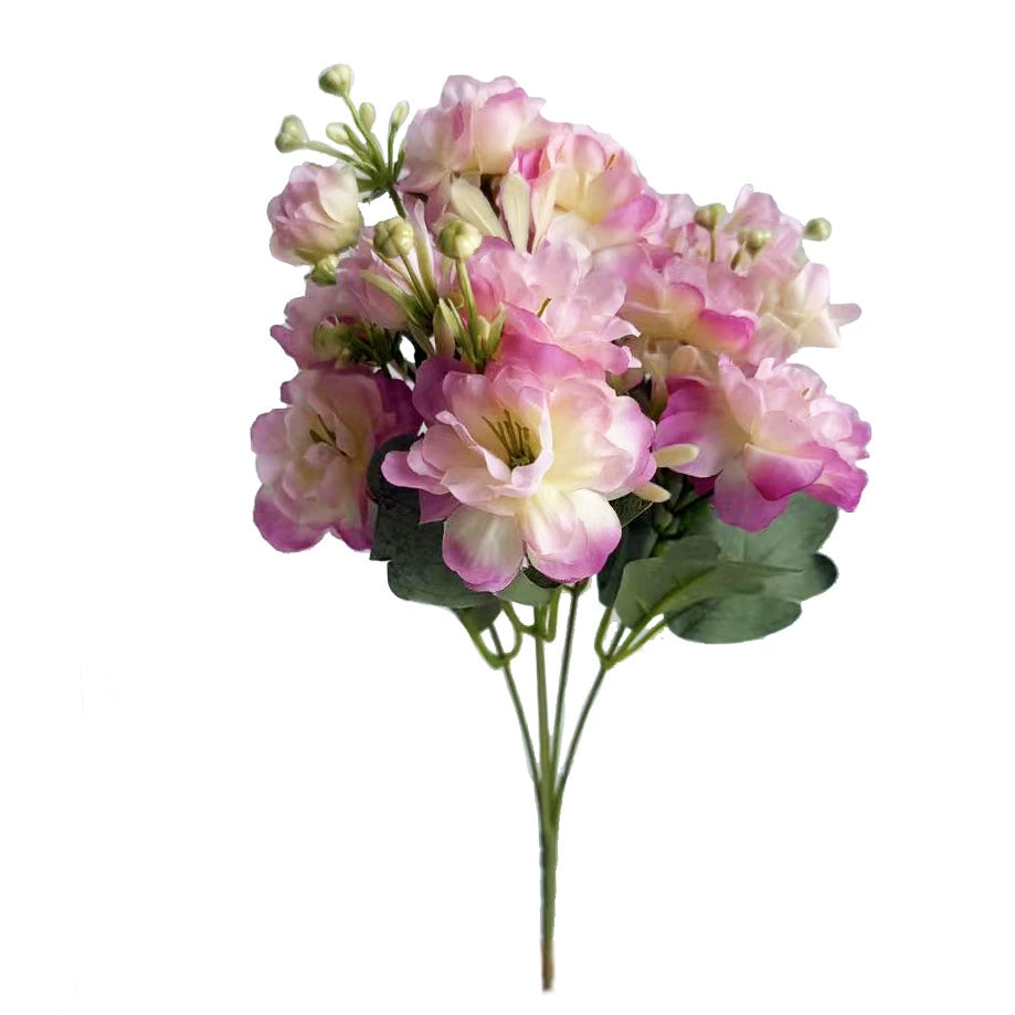Kamelienzweig künstlich 37 cm, Hochwertige Kunstblume mit 15 Blütenköpfen, Naturgetreue Optik für Dekoration, Hochzeit, Floristik, Gestecke