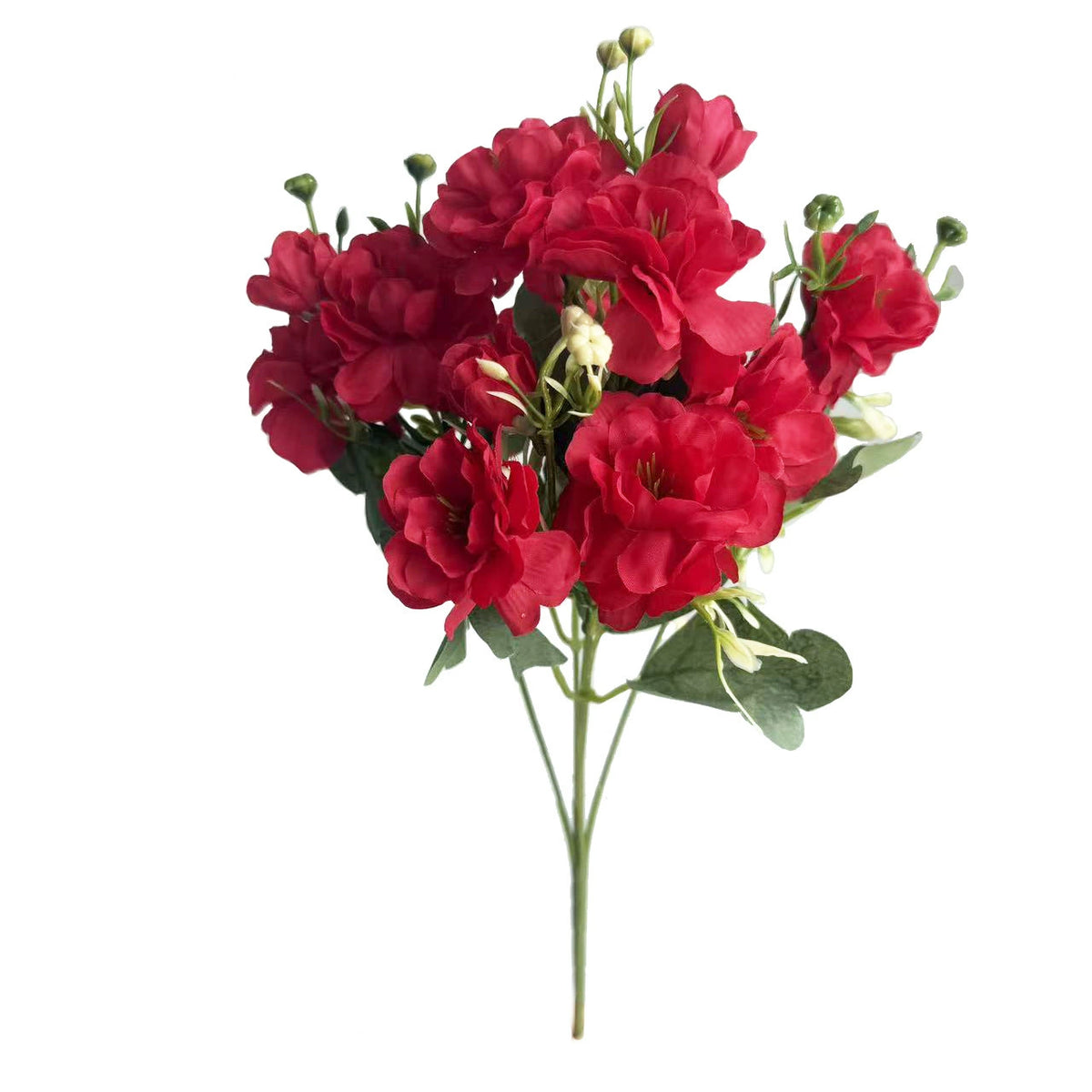 Kamelienzweig künstlich 37 cm, Hochwertige Kunstblume mit 15 Blütenköpfen, Naturgetreue Optik für Dekoration, Hochzeit, Floristik, Gestecke