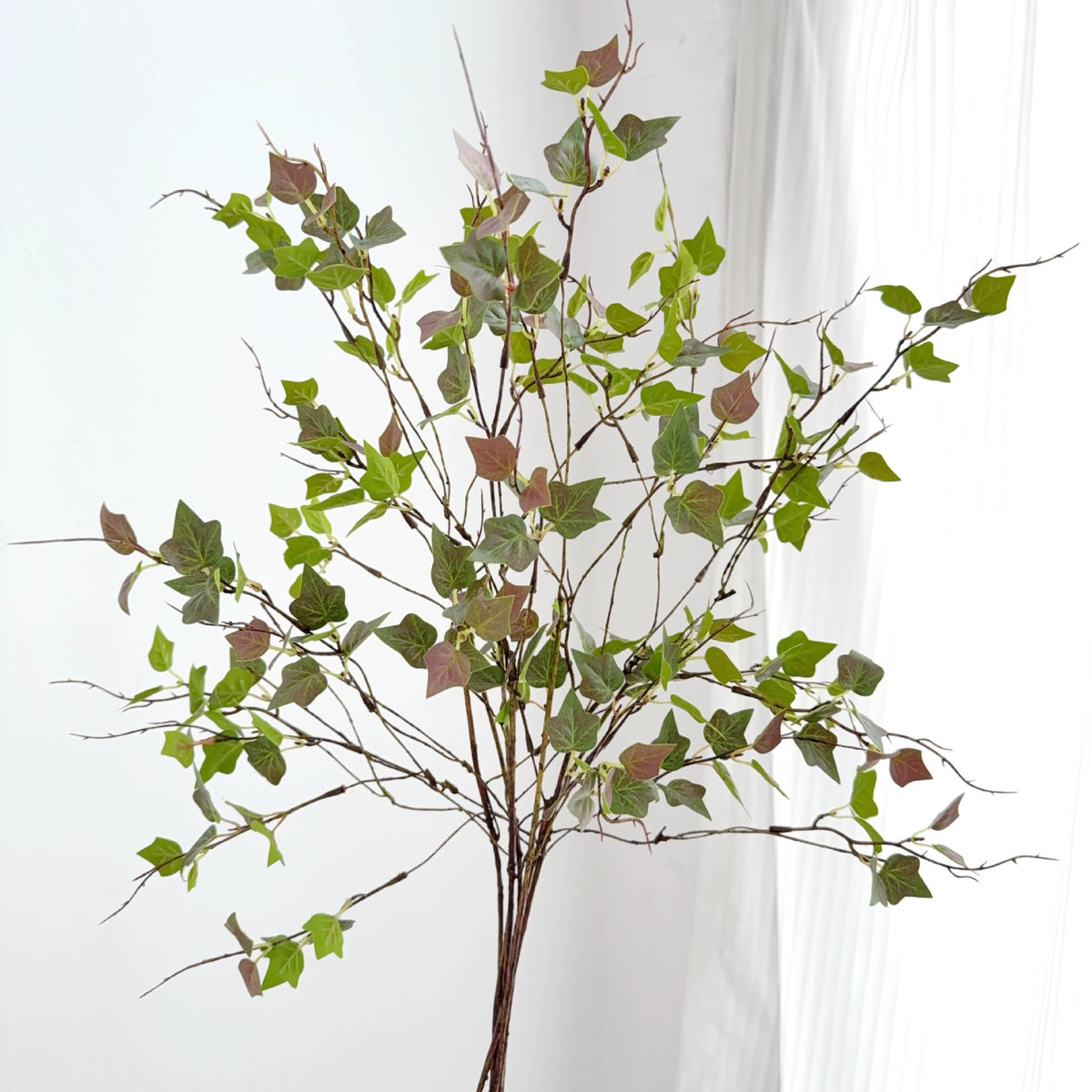 Künstliche Efeu-Zweige 58 cm, realistische Optik, grün/grau/gelb/rot, ideal für Hochzeiten, Cafés, Wohnräume, Dekoration