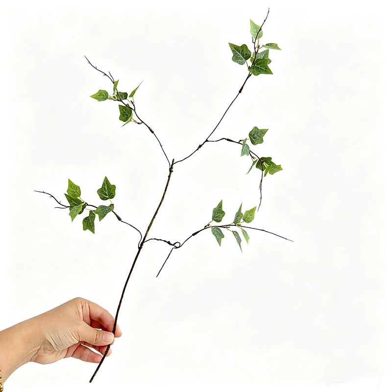 Künstliche Efeu-Zweige 58 cm, realistische Optik, grün/grau/gelb/rot, ideal für Hochzeiten, Cafés, Wohnräume, Dekoration