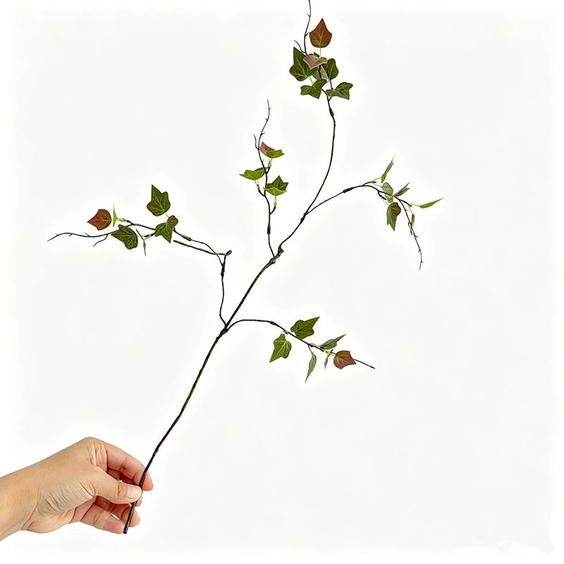 Künstliche Efeu-Zweige 58 cm, realistische Optik, grün/grau/gelb/rot, ideal für Hochzeiten, Cafés, Wohnräume, Dekoration