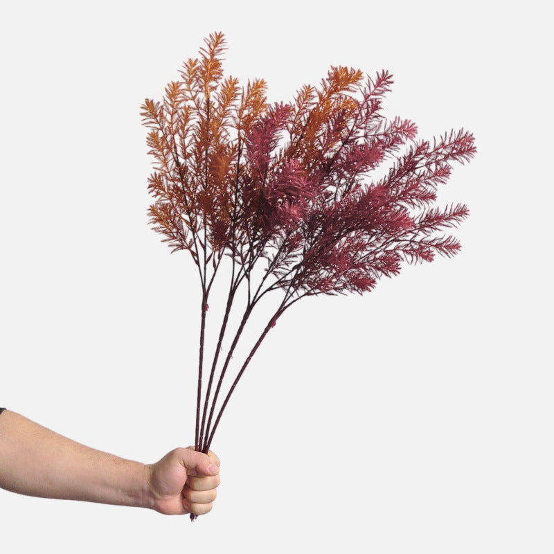 Künstlicher Araukarienzweig 68 cm, Herbstliche Kunstpflanze, Täuschend echter Dekozweig für Vase, Hochzeit, Floristik, Grabschmuck