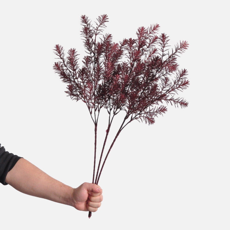 Künstlicher Araukarienzweig 68 cm, Herbstliche Kunstpflanze, Täuschend echter Dekozweig für Vase, Hochzeit, Floristik, Grabschmuck