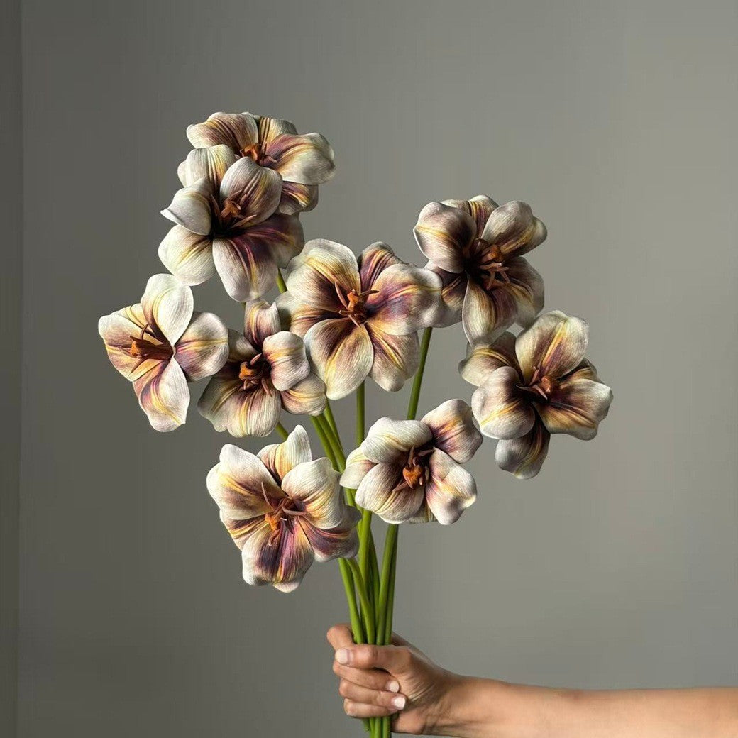 Künstliche Tulpen 3er-Bund, 50 cm, Offen Blühend, Täuschend Echt, Real Touch Haptik für Vase, Hochzeitsdeko, Floristik & Gastronomie