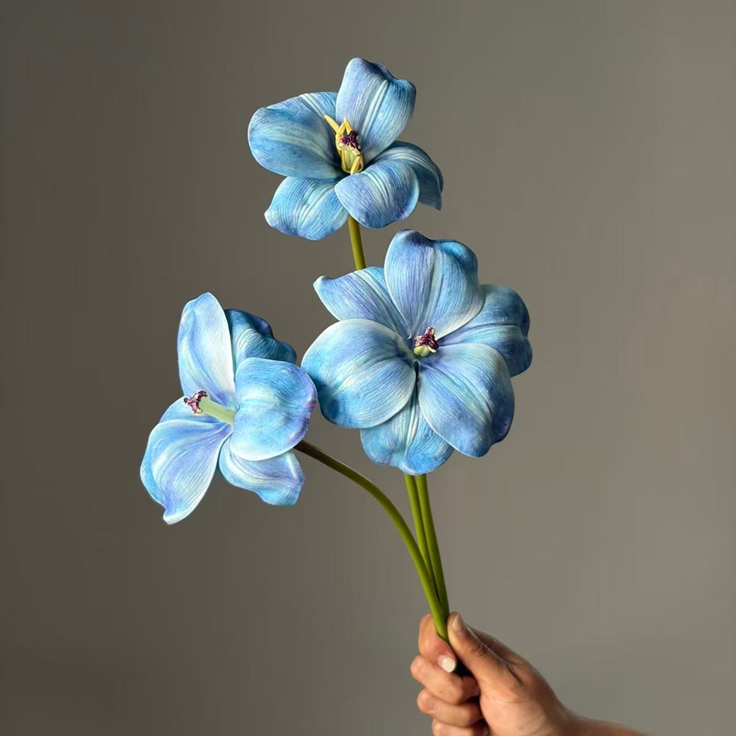Künstliche Tulpen 3er-Bund, 50 cm, Offen Blühend, Täuschend Echt, Real Touch Haptik für Vase, Hochzeitsdeko, Floristik & Gastronomie