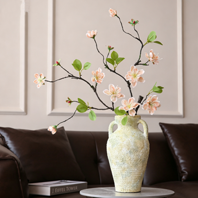 Künstlicher Tillandsien-Zweig 65 cm, Deko-Ast in realistischer Trockenoptik, Kunstblume für Bodenvase, Zen Dekoration, Hochzeit, Wabi-Sabi Stil