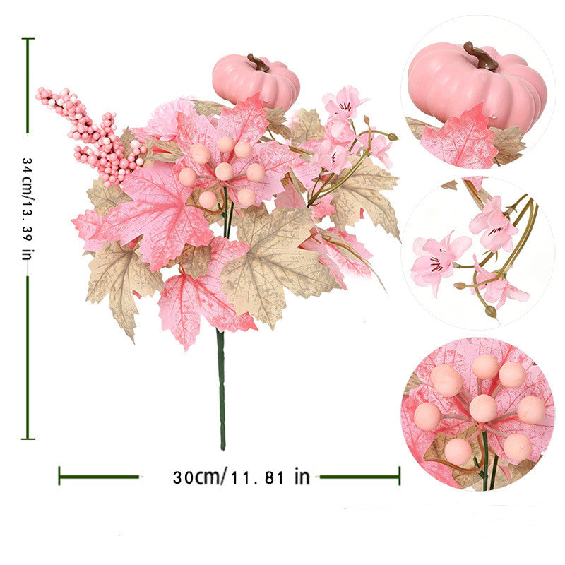 Kürbis Gesteck künstlich 2er-Set, 34 cm, Schwarz | Herbstdeko für Halloween & Erntedank | Realistische Kunstblumen für Tisch & Grabschmuck