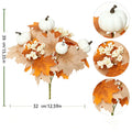Kürbis Gesteck künstlich 2er-Set, 34 cm, Schwarz | Herbstdeko für Halloween & Erntedank | Realistische Kunstblumen für Tisch & Grabschmuck