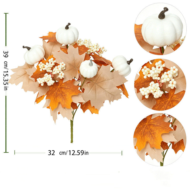 Kürbis Gesteck künstlich 2er-Set, 34 cm, Schwarz | Herbstdeko für Halloween & Erntedank | Realistische Kunstblumen für Tisch & Grabschmuck