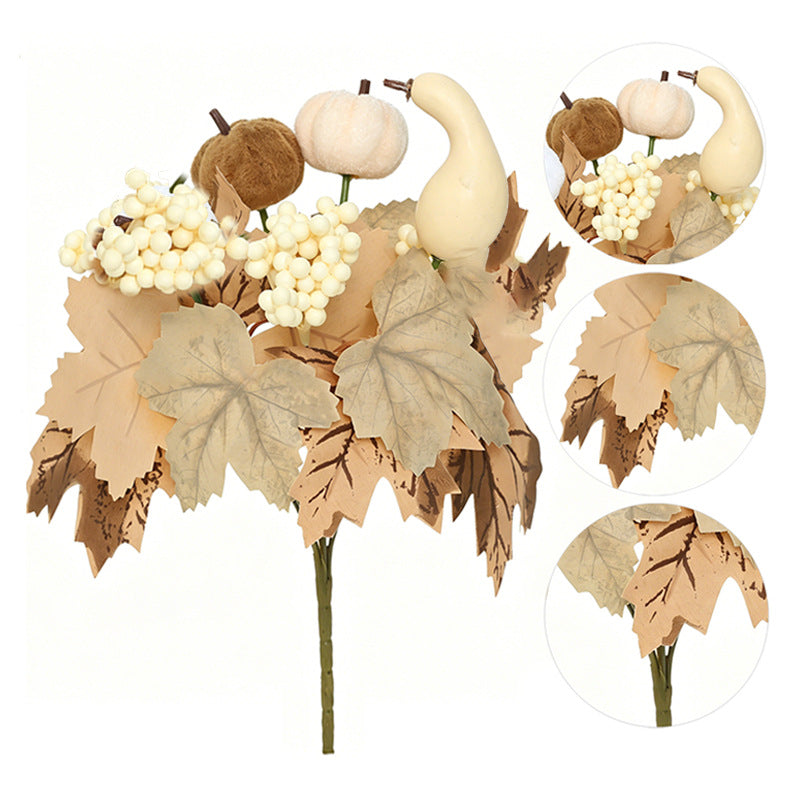 Kürbis Gesteck künstlich 2er-Set, 34 cm, Schwarz | Herbstdeko für Halloween & Erntedank | Realistische Kunstblumen für Tisch & Grabschmuck