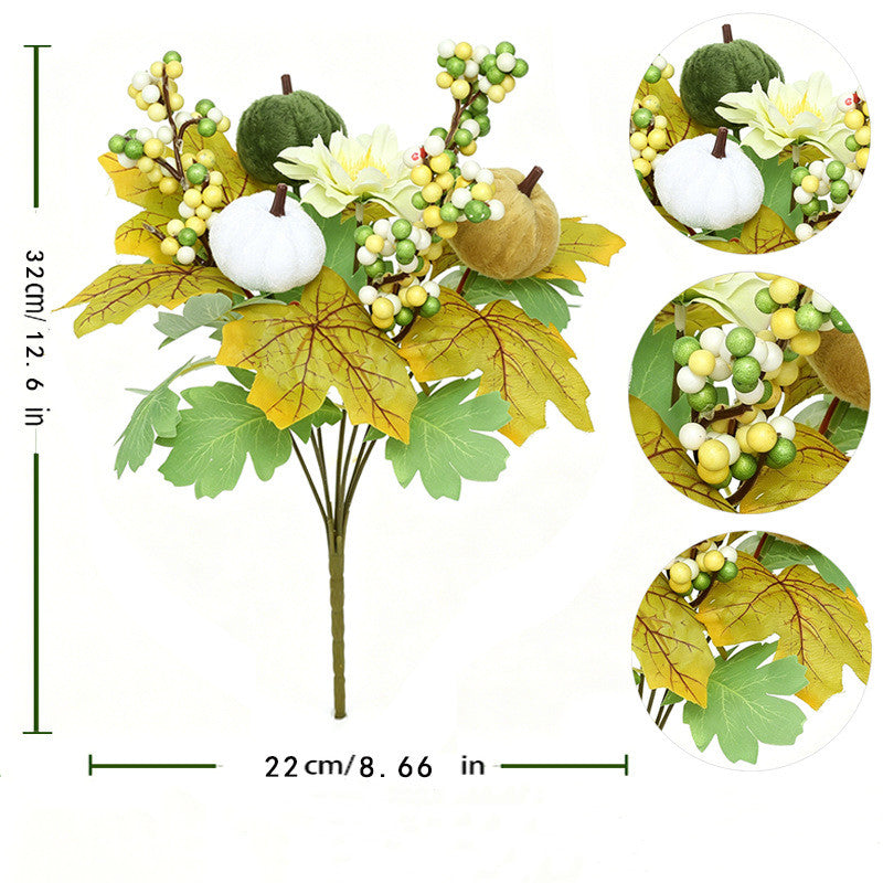 Kürbis Gesteck künstlich 2er-Set, 34 cm, Schwarz | Herbstdeko für Halloween & Erntedank | Realistische Kunstblumen für Tisch & Grabschmuck
