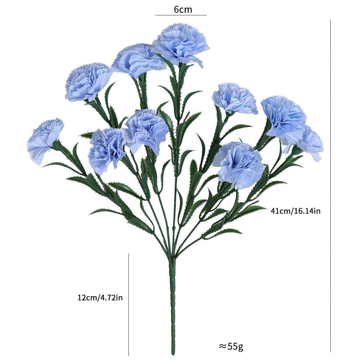 10 Kopf Kunstblumen, 41 cm hoch, realistisch, ideal für Hochzeiten, Innendekoration, Muttertag, langlebig, pflegeleicht