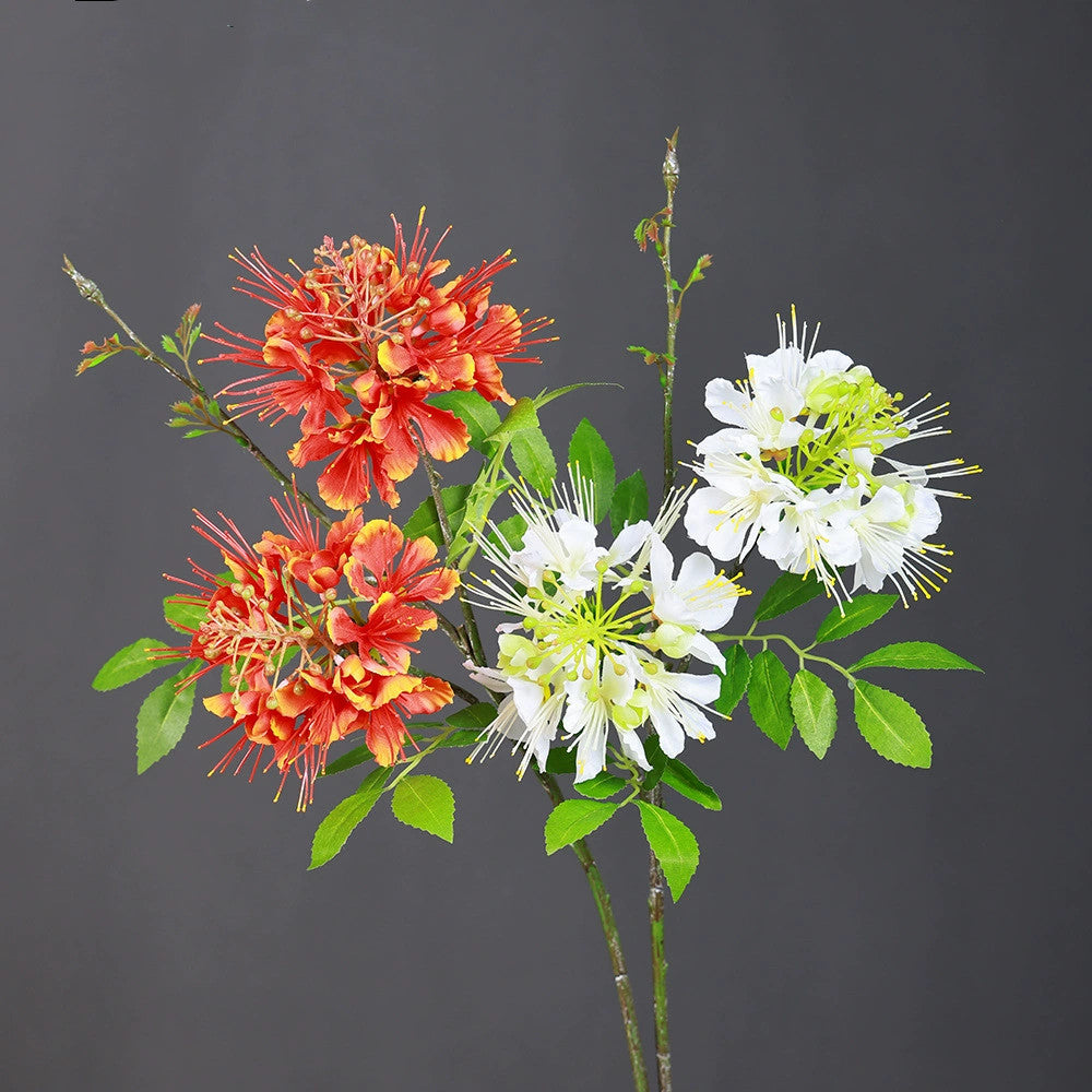 Künstliche Phönixblume 2er-Set, 60cm, Täuschend echte Kunstblumen-Stiele, Hochwertige Deko für Vase, Hochzeit, Event & Floristik