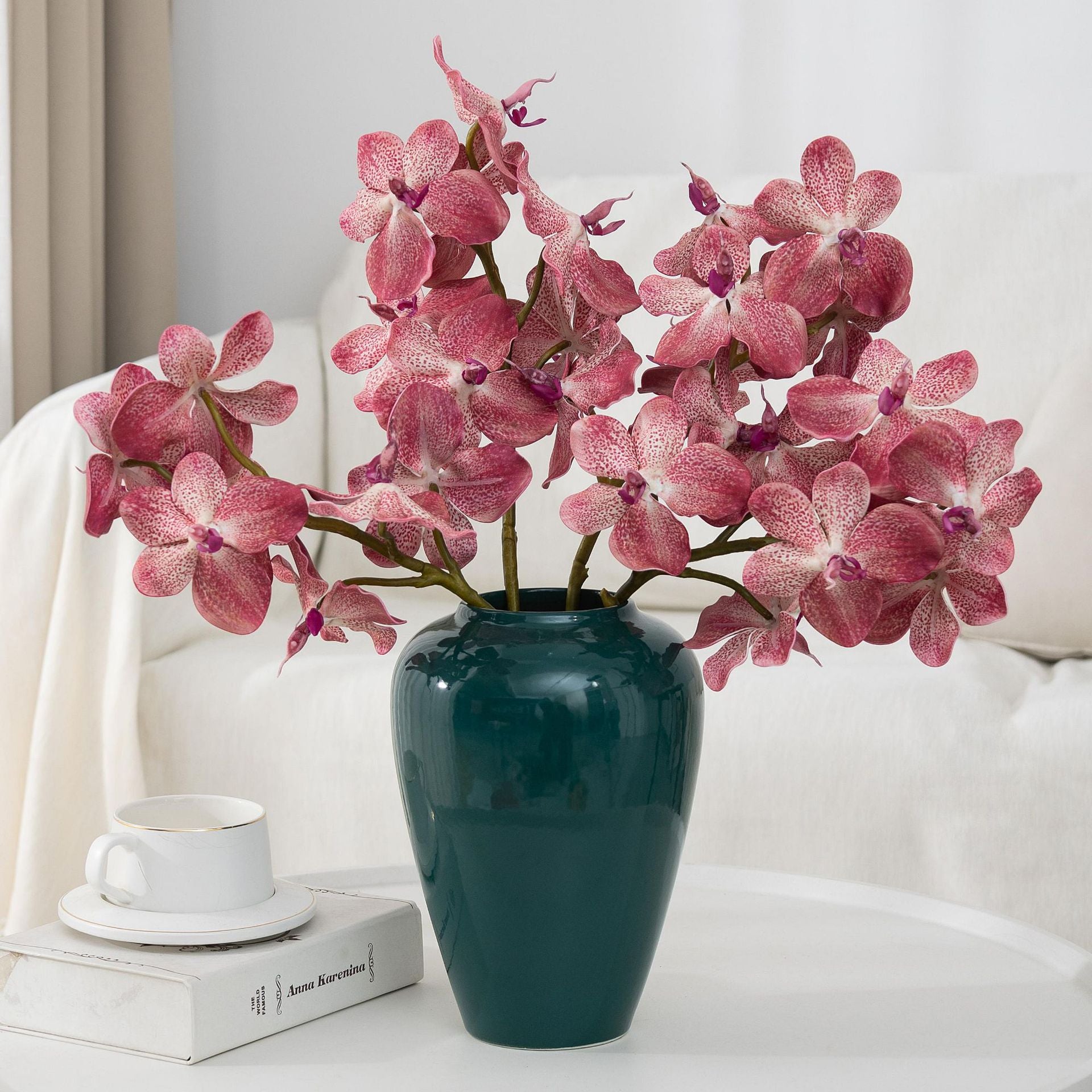 2er Set Künstliche Orchideen 60 cm – Realistische PU-Blüten für Hochzeit, Tischdekoration & Wohnaccessoires