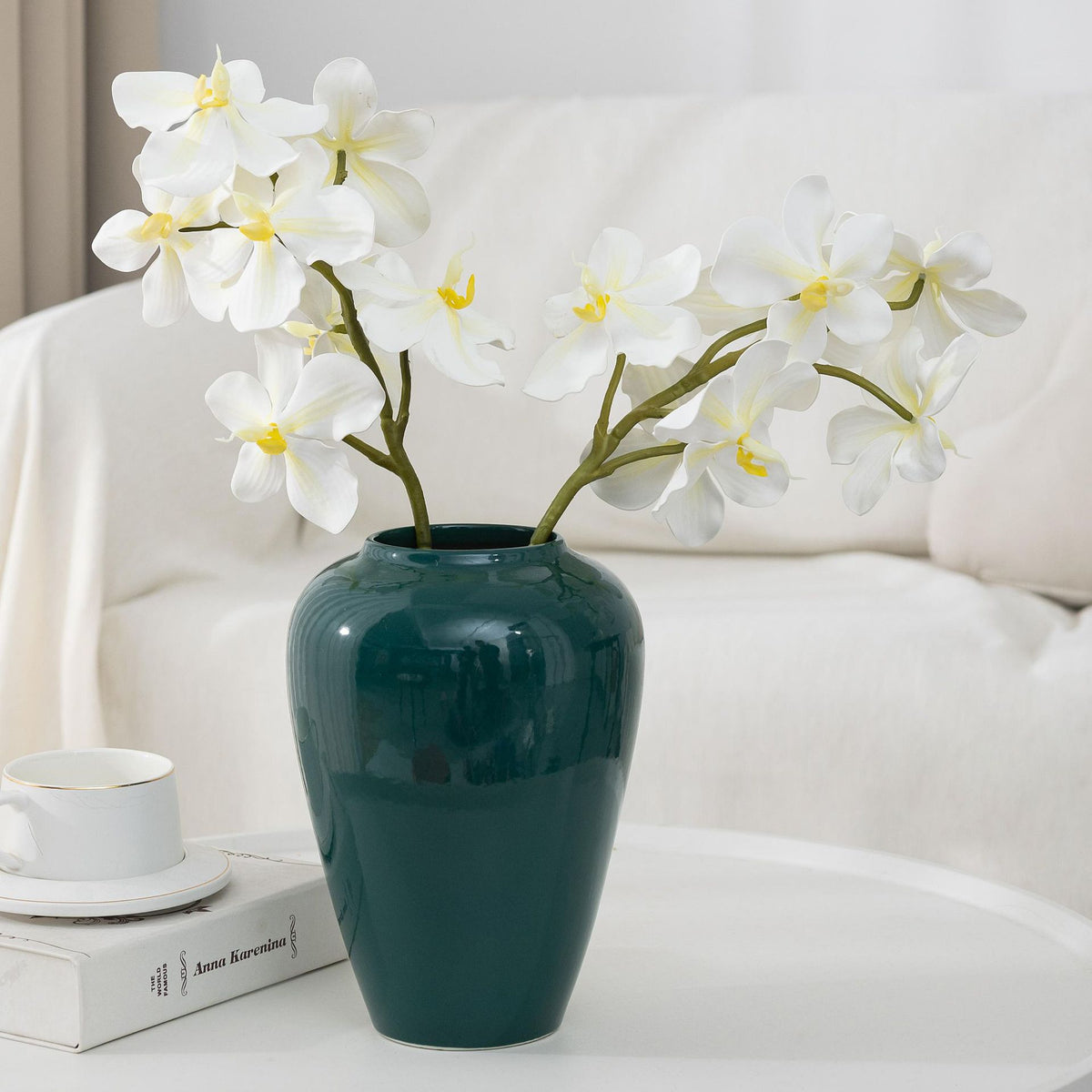 2er Set Künstliche Orchideen 60 cm – Realistische PU-Blüten für Hochzeit, Tischdekoration & Wohnaccessoires