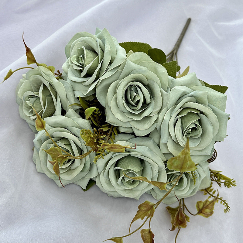 Künstliche Rollrand-Rosen, 55 cm, realistisch, für Hochzeiten, Innendekoration, Cafés, Einzelhandel, langlebig, pflegeleicht